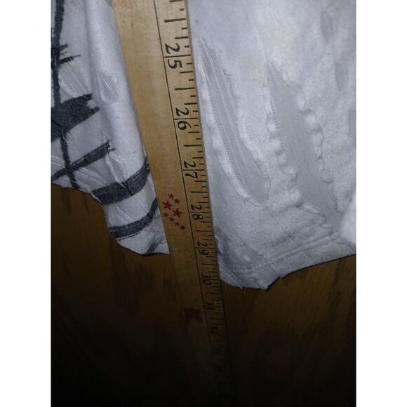 Jess & Jane Top White Abstract Print Womens XL Asymmetric Cut Out USA - Picture 7 of 12